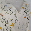 Second-Hand - Cue Cream Flower Plunge Neck Mini Dress Size 6 - SwapUp