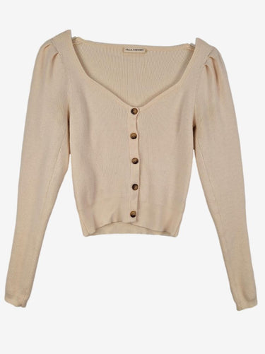 Ulla Johnson Cream Puff Sleeve Open Neck Top Size S