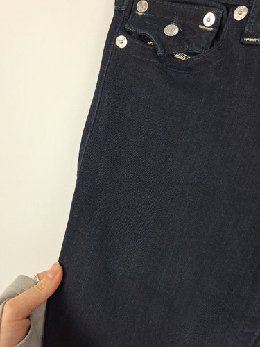 Second-Hand - True Religion Deep Indigo Low Waisted Tapered Jeans Size 8 - SwapUp