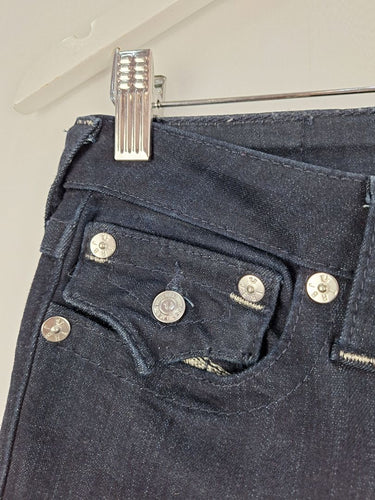 Second-Hand - True Religion Deep Indigo Low Waisted Tapered Jeans Size 8 - SwapUp
