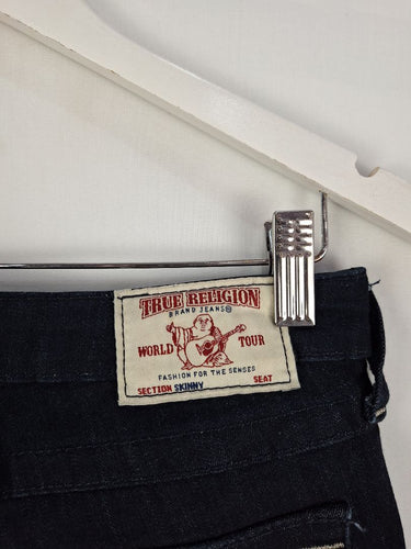 Second-Hand - True Religion Deep Indigo Low Waisted Tapered Jeans Size 8 - SwapUp