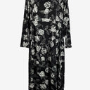 Second-Hand - Megan Salmon B&W Rose Boat Neck Midi Dress Size 10 - SwapUp
