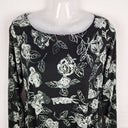 Second-Hand - Megan Salmon B&W Rose Boat Neck Midi Dress Size 10 - SwapUp