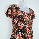 Second-Hand - Sacha Drake Mottled Fire Flower Midi Dress Size 10 - SwapUp