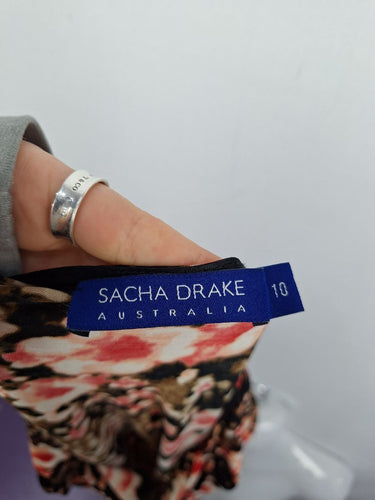 Second-Hand - Sacha Drake Mottled Fire Flower Midi Dress Size 10 - SwapUp