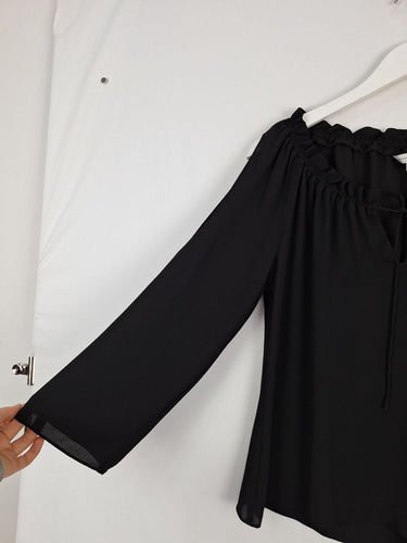 Second-Hand - Veronika Maine Drawstring Off the Shoulder Blouse Size 8 - SwapUp
