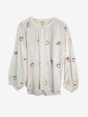 Kireina Fruit Basket Embroidered Top Size L