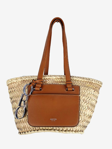 Oroton Woven Straw Leather Bag