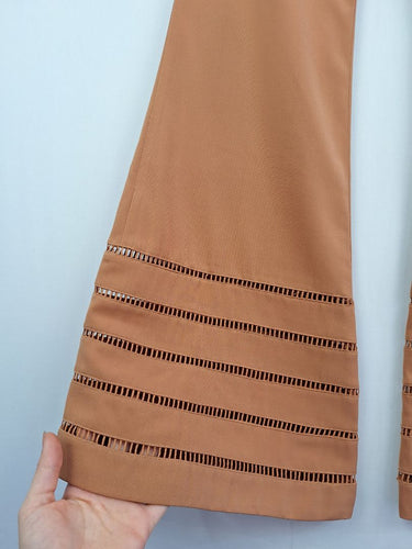 Second-Hand - C/MEO Collective Camel Lace Bootleg Pants Size M - SwapUp