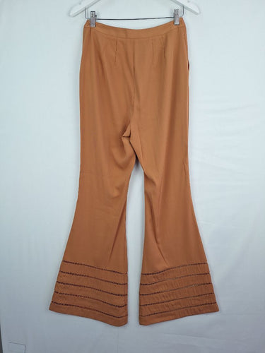 Second-Hand - C/MEO Collective Camel Lace Bootleg Pants Size M - SwapUp