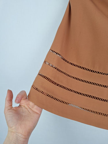 Second-Hand - C/MEO Collective Sleeveless Camel Lace Top Size M - SwapUp