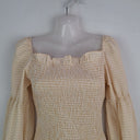 Second-Hand - SNDYS Peach Shirred Gingham Dress Size M - SwapUp