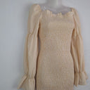 Second-Hand - SNDYS Peach Shirred Gingham Dress Size M - SwapUp