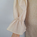 Second-Hand - SNDYS Peach Shirred Gingham Dress Size M - SwapUp