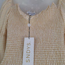 Second-Hand - SNDYS Peach Shirred Gingham Dress Size M - SwapUp