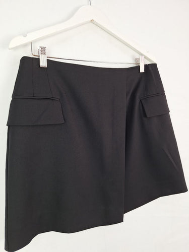 Second-Hand - Witchery Wrap Over Black Mini Skirt Size 12 - SwapUp