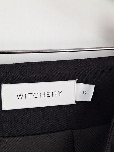 Second-Hand - Witchery Wrap Over Black Mini Skirt Size 12 - SwapUp