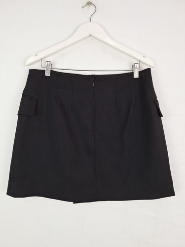 Second-Hand - Witchery Wrap Over Black Mini Skirt Size 12 - SwapUp