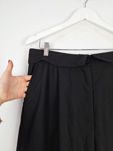 Second-Hand - Motto Black Fold Over Straight Leg Pants Size 14 - SwapUp