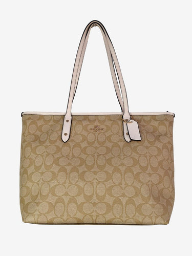 Coach Tan Signature Monogram Tote Bag