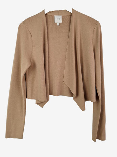 Elk Latte Ribbed Open Drape Cardigan Size M