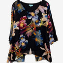 Second-Hand - Blue Illusion Vibrant Floral Chiffon Blouse Size M - SwapUp