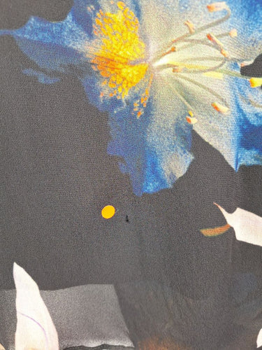 Second-Hand - Blue Illusion Vibrant Floral Chiffon Blouse Size M - SwapUp