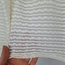 Second-Hand - Rayure Cream Semi Sheer Square Collar Top Size 12 - SwapUp