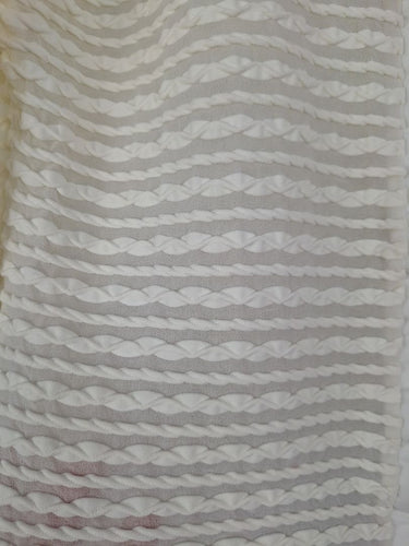 Second-Hand - Rayure Cream Semi Sheer Square Collar Top Size 12 - SwapUp