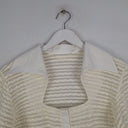 Second-Hand - Rayure Cream Semi Sheer Square Collar Top Size 12 - SwapUp