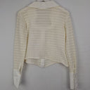 Second-Hand - Rayure Cream Semi Sheer Square Collar Top Size 12 - SwapUp