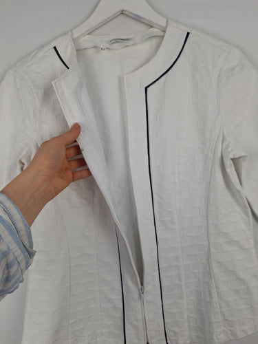 Second-Hand - Assorted Brands Contrast Trim Zip Up Top Size S - SwapUp
