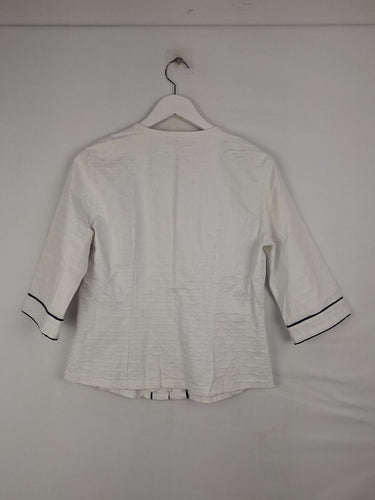 Second-Hand - Assorted Brands Contrast Trim Zip Up Top Size S - SwapUp