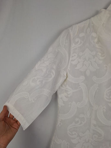 Second-Hand - Assorted Brands High Neck Embroidered Top Size S - SwapUp