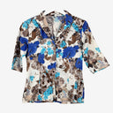 Second-Hand - Assorted Brands Blue Retro Floral Button Up Size S - SwapUp