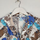 Second-Hand - Assorted Brands Blue Retro Floral Button Up Size S - SwapUp