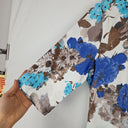 Second-Hand - Assorted Brands Blue Retro Floral Button Up Size S - SwapUp