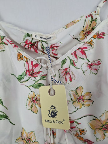 Second-Hand - Mika & Gala Floral 'Silky' Tropical Top Size 10 - SwapUp