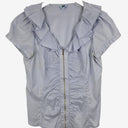 Second-Hand - Cue Vintage Periwinkle Frill Blouse Size 12 - SwapUp