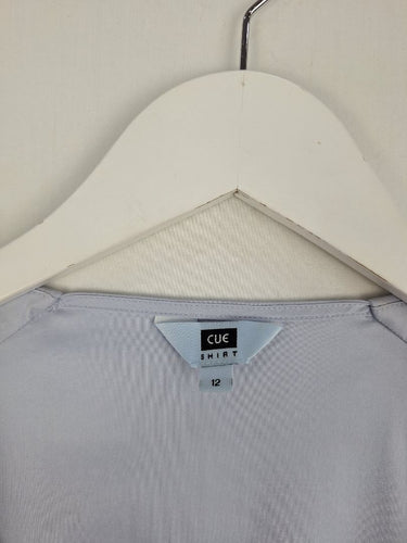 Second-Hand - Cue Vintage Periwinkle Frill Blouse Size 12 - SwapUp