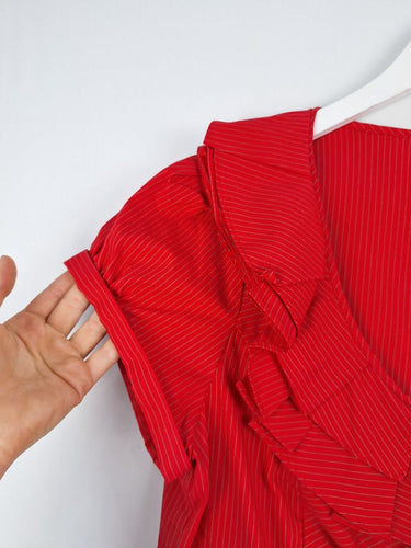 Second-Hand - Cue Vintage Scarlett Frill Blouse Size 12 - SwapUp