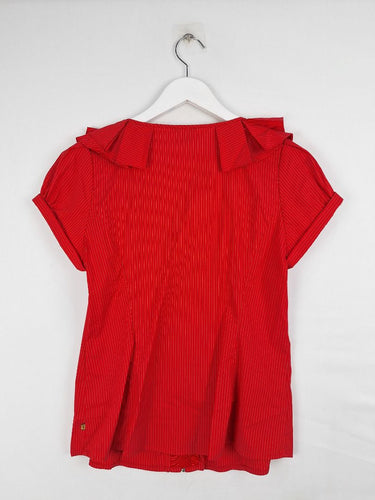 Second-Hand - Cue Vintage Scarlett Frill Blouse Size 12 - SwapUp