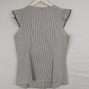 Second-Hand - Cue Vintage Pinstripe Frill Blouse Size 12 - SwapUp