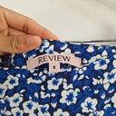 Second-Hand - Review Pretty Cobalt Floral Mini Skirt Size 8 - SwapUp