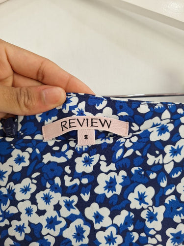 Second-Hand - Review Pretty Cobalt Floral Mini Skirt Size 8 - SwapUp
