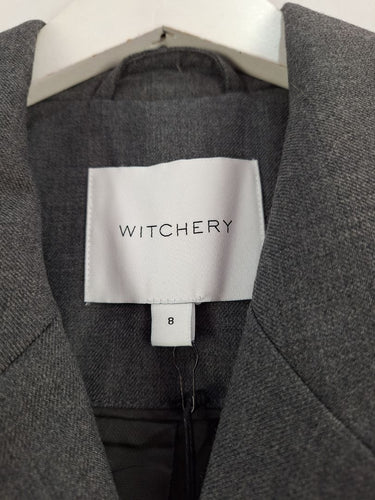Second-Hand - Witchery Dove Grey Double Breasted Suit Coat Size 8 - SwapUp