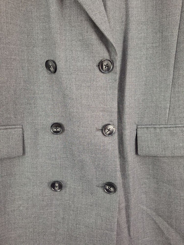 Second-Hand - Witchery Dove Grey Double Breasted Suit Coat Size 8 - SwapUp