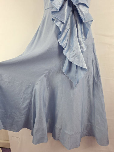 Second-Hand - Aje Cornflower Blue Statement Ruffle Midi Dress Size 6 - SwapUp