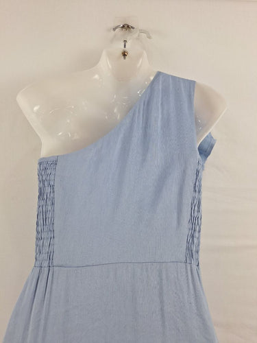 Second-Hand - Aje Cornflower Blue Statement Ruffle Midi Dress Size 6 - SwapUp