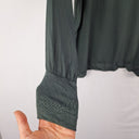 Second-Hand - Nu Dark Sage Silk Blend Top Size S - SwapUp